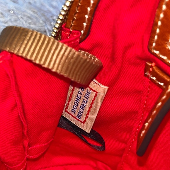 Dooney & Bourke Red and Brown Satchel with Gold Hardware - Picture 5 of 10